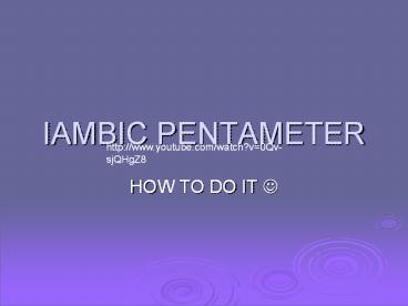 IAMBIC PENTAMETER