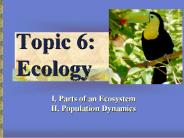 Topic 6: Ecology