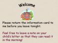 Please return the information card to me before you leave tonight.  Feel free to leave a note on your child PowerPoint PPT Presentation
