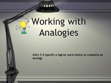Working with Analogies