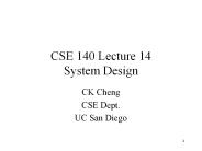 CSE 140 Lecture 14 System Design