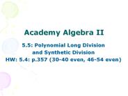Academy Algebra II