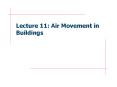 Lecture 11: Air Movement in Buildings PowerPoint PPT Presentation