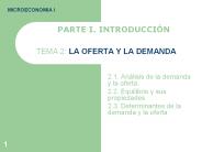 TEMA 2: LA OFERTA Y LA DEMANDA