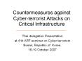 Countermeasures against Cyber-terrorist Attacks on Critical Infrastructure PowerPoint PPT Presentation