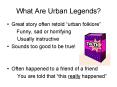 What Are Urban Legends? PowerPoint PPT Presentation