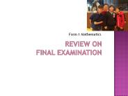 Review on Final Examination