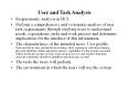 User and Task Analysis PowerPoint PPT Presentation