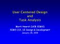 User Centered Design and Task Analysis PowerPoint PPT Presentation