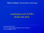 metalurgie oceli (CME) druh