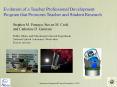 Evolution of a Teacher Professional Development Program that Promotes Teacher and Student Research PowerPoint PPT Presentation
