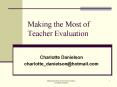 Making the Most of Teacher Evaluation PowerPoint PPT Presentation