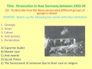 Title: Persecution in Nazi Germany between 1933-39