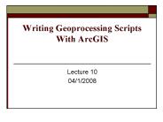 Writing Geoprocessing Scripts With ArcGIS