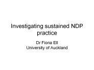 Investigating sustained NDP practice