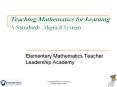 Teaching Mathematics for Learning PowerPoint PPT Presentation