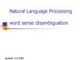 Natural Language Processing word sense disambiguation PowerPoint PPT Presentation