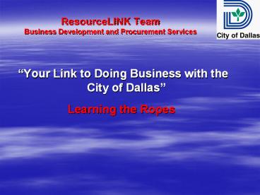 ResourceLINK Team Business Development and Procurement Services