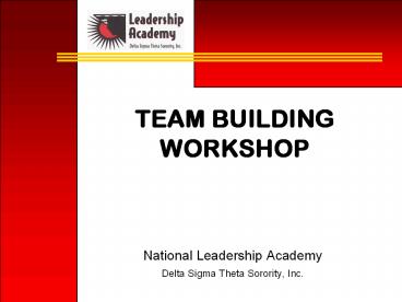 TEAM BUILDING WORKSHOP