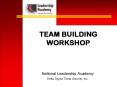 TEAM BUILDING WORKSHOP PowerPoint PPT Presentation