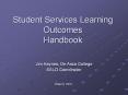 Student Services Learning Outcomes Handbook PowerPoint PPT Presentation