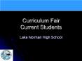 Curriculum Fair Current Students PowerPoint PPT Presentation