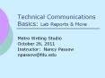 Technical%20Communications%20Basics:%20Lab%20Reports%20 PowerPoint PPT Presentation