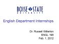 English Department Internships PowerPoint PPT Presentation