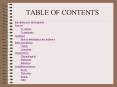 TABLE OF CONTENTS PowerPoint PPT Presentation