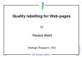 Quality labelling for Web-pages PowerPoint PPT Presentation