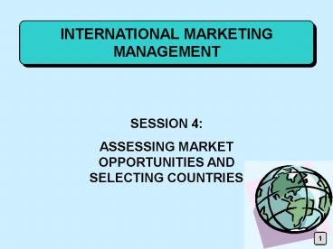 INTERNATIONAL MARKETING MANAGEMENT