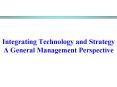 Integrating Technology and Strategy A General Management Perspective PowerPoint PPT Presentation