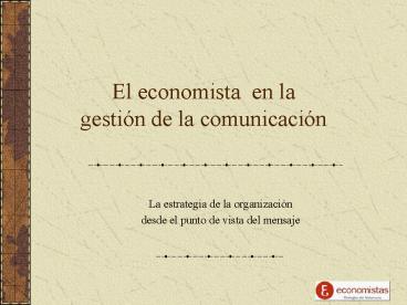 El economista en la gesti