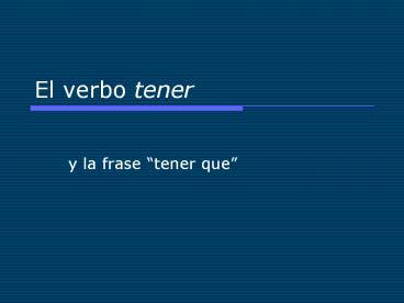 El verbo tener
