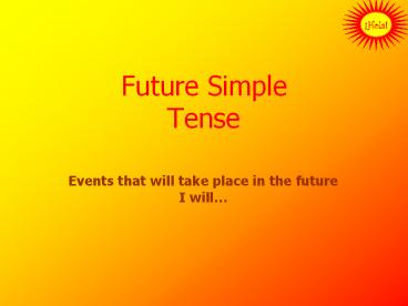 Events that will take place in the future