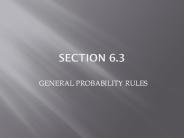 GENERAL PROBABILITY RULES