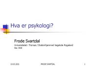 Hva er psykologi?