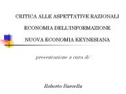 CRITICA ALLE ASPETTATIVE RAZIONALI ECONOMIA DELL