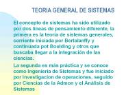 TEORIA GENERAL DE SISTEMAS