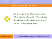 Zur Umsetzung des Wahl-Lernbereichs 