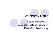 Astronomy Unit 1