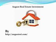 August REI - Residential Mortgage Loan Servicing