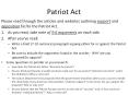 Patriot Act PowerPoint PPT Presentation