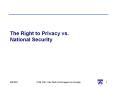 The Right to Privacy vs. National Security PowerPoint PPT Presentation