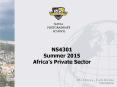 NS4301 Summer 2015 Africa PowerPoint PPT Presentation
