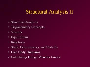 Structural Analysis II
