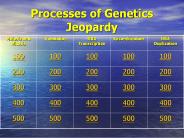 Processes of Genetics Jeopardy