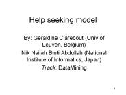 Help seeking model