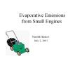 Evaporative Emissions from Small Engines PowerPoint PPT Presentation