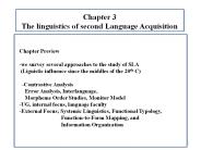 Chapter 3 The linguistics of second Language Acquisition